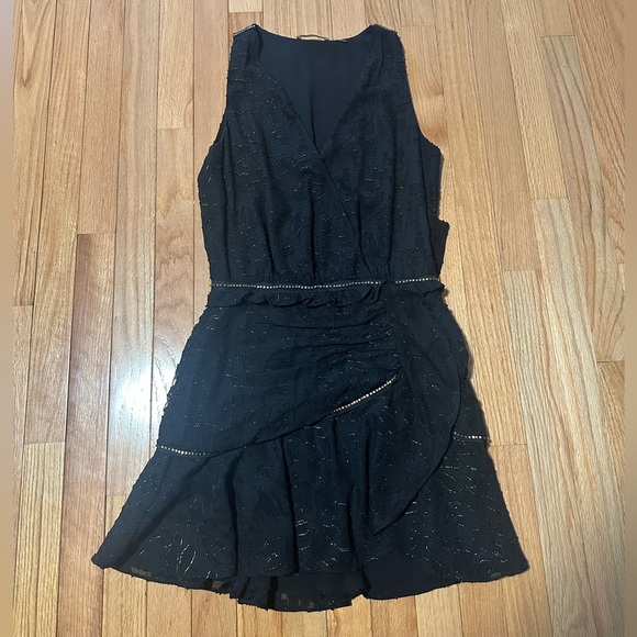 Ramy Brook Elegant Black and Gold Sleeveless Dress Size 0 - Picture 1 of 10